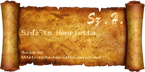 Szüts Henrietta névjegykártya