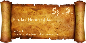 Szüts Henrietta névjegykártya