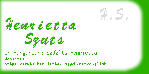 henrietta szuts business card